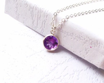 Sterling Silver Amethyst Necklace, Purple Amethyst Pendant, Amethyst Jewellery, February Birthstone, February birthday gift.