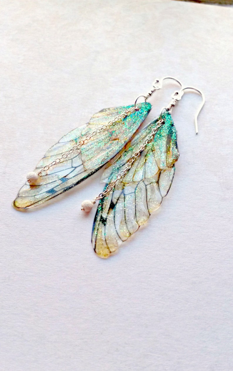 Fairy Wing Earrings, Gifts under 25, Fairy Jewellery, Fantasy Earrings, Summer Earrings, Birthday gifts for girls, Festival Earrings image 2