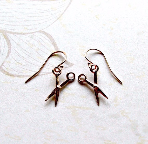 Rose Gold Scissor Earrings Rose Gold Earrings Gifts for Hairdressers Gifts for her Gifts under 25 Easter Gifts
