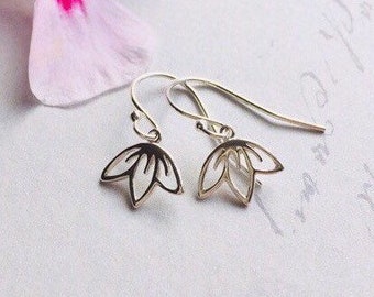 Dainty, Sterling silver Blossom Earrings, Floral Earrings, Silver Dangle Earrings, Flower Earrings, Gifts for Mum, Mother's Day Gifts