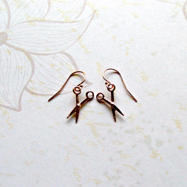Rose Gold Scissor Earrings Rose Gold Earrings Gifts for Hairdressers Gifts for her Gifts under 25 Easter Gifts