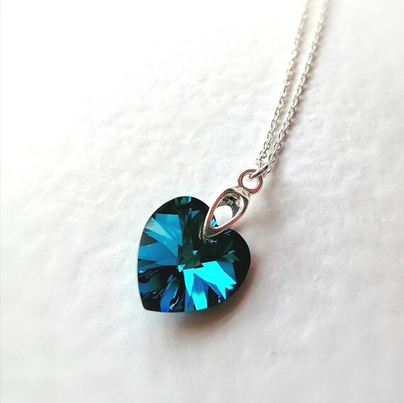 Aquamarine 2024 heart necklace