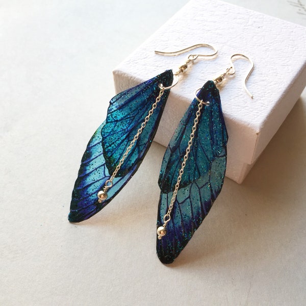 Summer Earrings, Sky Fairy Wing Earrings, Fairy Wings, Blue Fairy Wing Earrings, Mother's Day Gifts, gifts for her, Festival Earrings