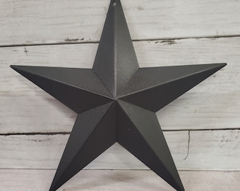Primitive Black Metal Hanging Barn Star 12"