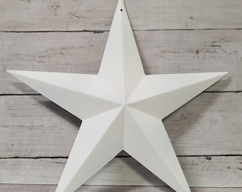 Barn Star White 12" Hanging Farmhouse Decor