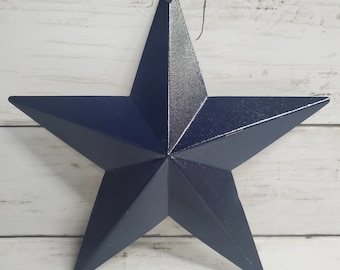 Barn Star Navy Blue 8" Hanging Metal Farmhouse Decor