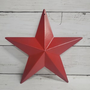 Barn Star 8&quot; Barn Red Hanging Metal Farmhouse Decor
