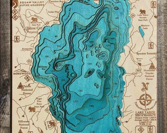 Lake Tahoe 3-D Map Highly detailed Locally Made in Tahoe