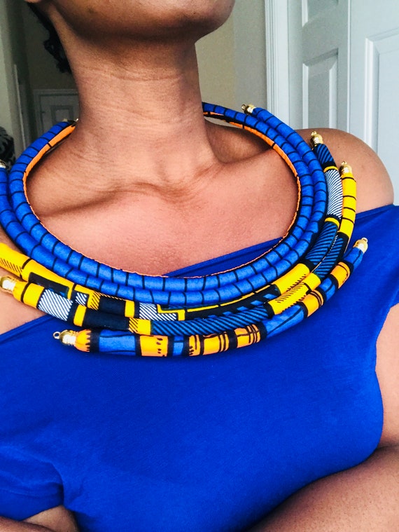 Ankara Necklace/ African Neck Rope/ Tribal Fashion/ African Etsy