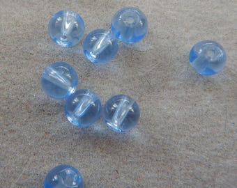 Clear blue glass rounds  DS 2824
