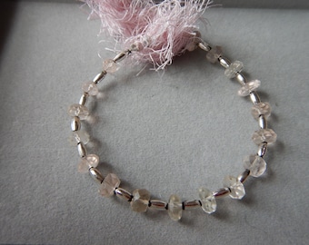 Pale Rose quartz faceted disc beads DS 4061