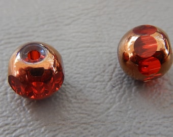 Deep ruby red glass beads DS 2438