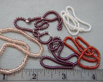 Assorted seed beads, 5 strands  DS 1239