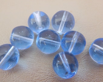 Cornflower blue round glass beads  DS 2630