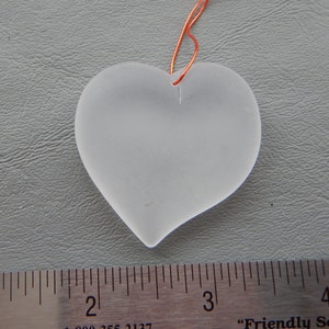 Large frosted glass heart pendants  DS 286, 287, 289, 290