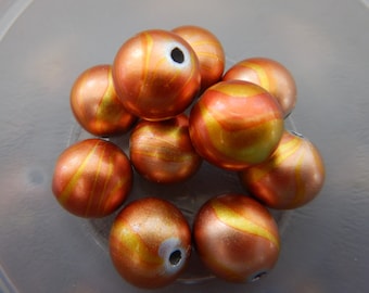 Aluminum Beads Swirled  two tone Gold  DS 2420, 2421, 2422, 2423, 2424