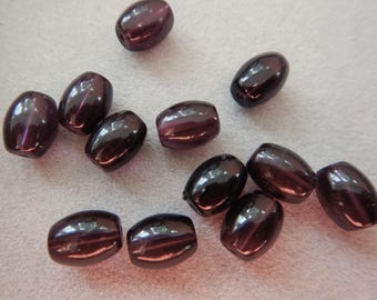 Grape purple smooth oval beads DS 3301, 3302