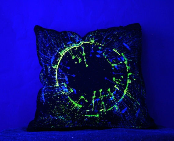 Decorative Pillowcase Uv Light And Glow In The Dark Pillow Etsy