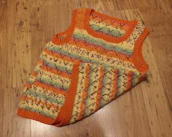 Adult Tank Tops Hand Knitted Rainbow Pattern LGBT knitwear Handmade Original Knits
