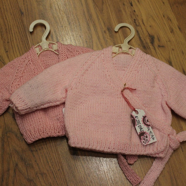 Tanz-Gymnastik-Strickjacke, Baby-Rosa, Dunkelrosa, Tanz-Top, handgestrickte Wickeljacke, Ballett-Tanz-Top, Gymnastik-Top, Geschenkideen