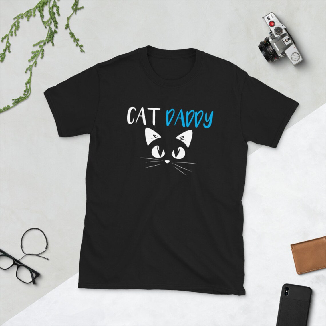 Cat Daddy Shirt Cat Dad gift Mens cat t shirt Black Cat Etsy