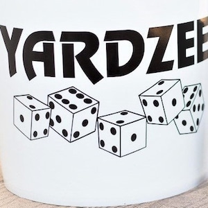 Yardzee Vinyl Decal / Laminated Yardzee Score Cards/ Lawn Game/ Wedding Games/Outdoor & camping games/Backyard dice game/ DICE NOT INCLUDED