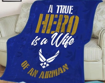 US Air Force Military American Regal Comfort Royal Raschel Blue Blanket Throw 
