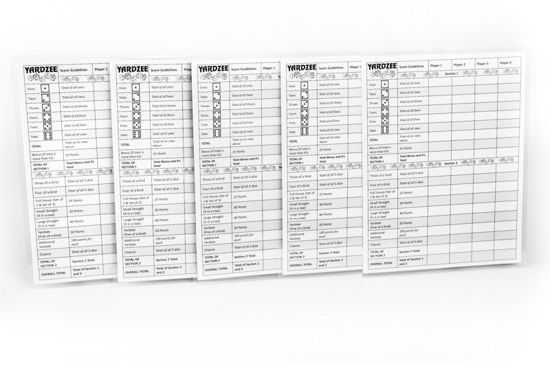 Laminated Yardzee Score Card With Rules on Back Dry Erase Etsy Canada
