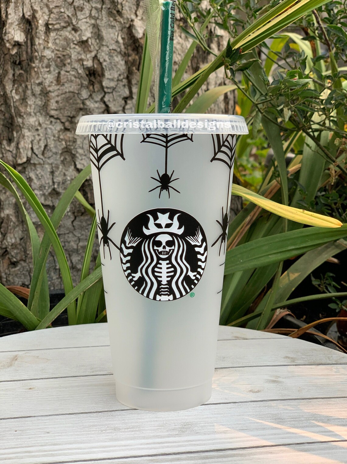 Starbucks Coffee Halloween Cup Skeleton Mermaid with Spiders Etsy