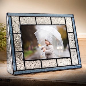 Crystal Glass Picture Frame 5x7, 4x6, 2.5 X 3.5 Photo Tabletop School  Family Graduation Wedding Gift for Parents Grandparents Pic 354 Series 