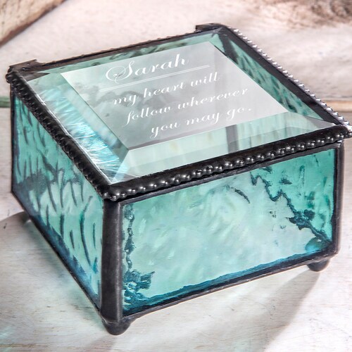 Personalized Glass Box Custom Jewelry Storage Laser Engraved Etsy