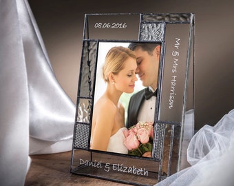 Wedding Picture Frame Personalized Gift for Couple Photo Frame Customized Wedding Anniversary Engagement Newly Weds Pic 392-46V EP567