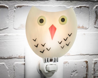 Owl Night Light Fused Glass Wall Plug In - Ntl 228