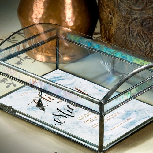 Vintage Glass Box Jewelry Display Decorative Keepsake Vanity Etsy