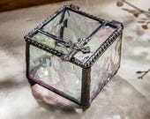 Glass Jewelry Box Christian Cross First Communion Confirmation Baptism Gift Glass Keepsake Religious Gift Christening Gift Rosary Box 349