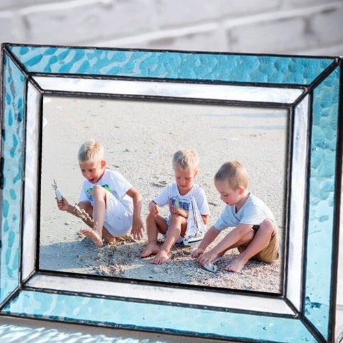Blue Picture Frame 4x6 Photo Frame Tabletop Home Decor Gift Etsy