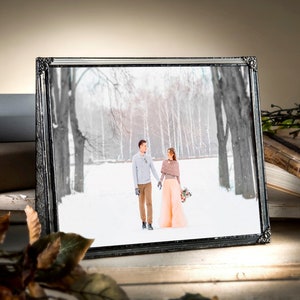 Picture Frame 8x10, 5x7, 4x6, 2x3 Glass Photo Frame Gift for Mom Wedding Anniversary Baby Christmas Family Pic 360 Series 8x10 horizontal