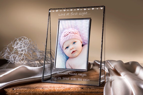  Marco de fotos personalizado con anuncio de nacimiento de bebé  para niños y niñas recién nacidos, marco de fotos grabado personalizado  para mamá y papá, padres y abuelos (azul) : Bebés