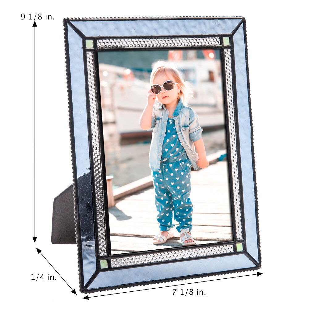 Blue Picture Frame 5x7 4x6 Tabletop Photo Frame Vintage Etsy
