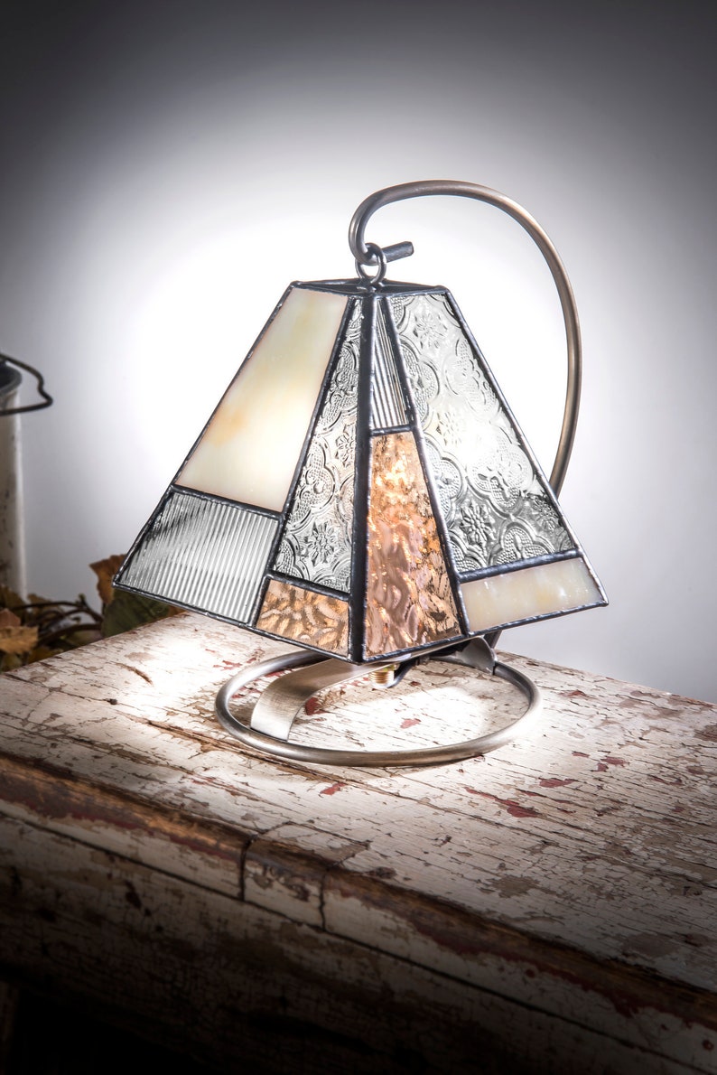 Mini Lamp Night Light Peach Stained Glass Small Vintage Accent Lighting Nursery Baby S Room Nightlight Table Lam 710 3