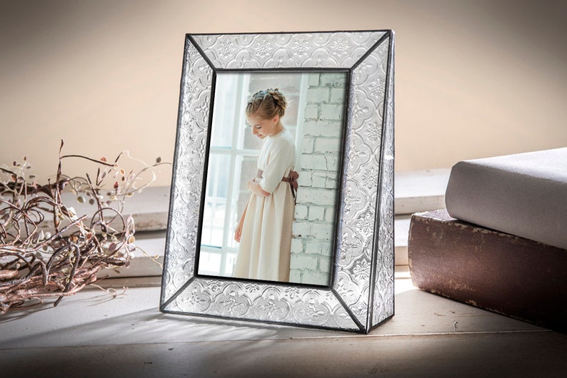 5x7 Wedding Picture Frame Vintage Home Decor Stained Glass Photo Frame Gift for Anniversary Birthday Baby Bridesmaid Pic 126-57V