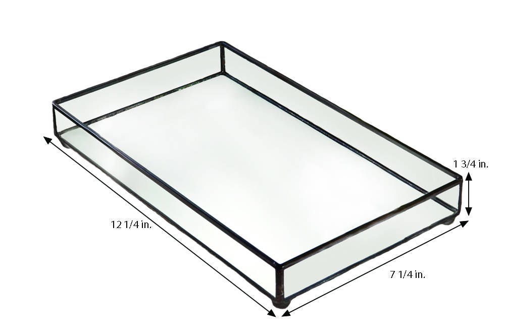 Monogrammed Glass Tray Vanity Organizer Mirrored Tray With Etsy