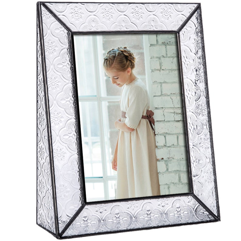5x7 Wedding Picture Frame Vintage Home Decor Stained Glass Photo Frame Gift for Anniversary Birthday Baby Bridesmaid Pic 126-57V