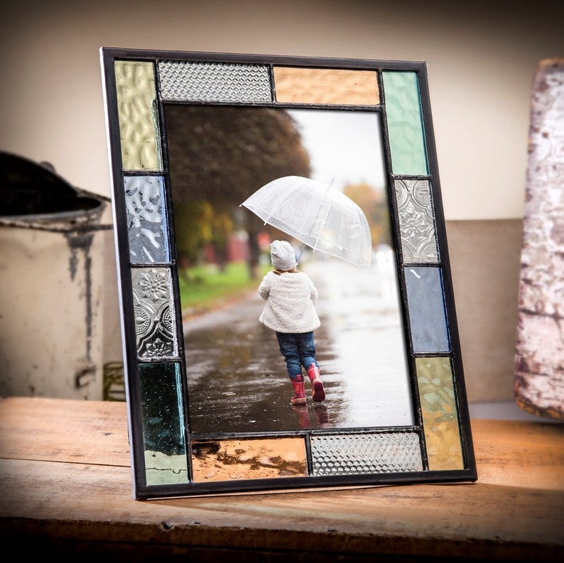 Picture Frame 5x7 4x6 Stained Glass Multi Colored Horizontal Etsy