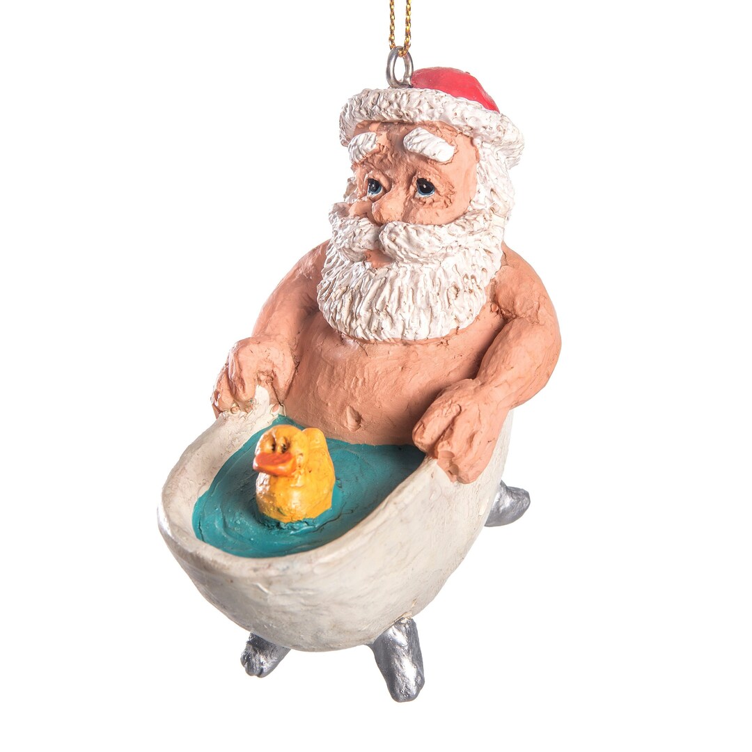 Santa in a Bathtub Ornament Collectible Christmas Tree Ornaments