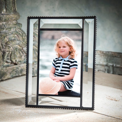 Crystal Glass Picture Frame 5x7 4x6 2 5 X 3 5 Photo Tabletop Etsy