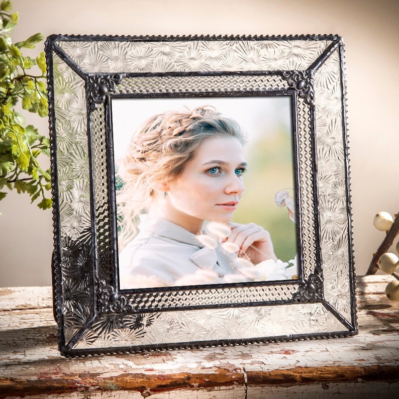 Picture Frame 8x10, 5x7, 4x6, 4x4 Square Wedding Anniversary Family Gift Home Decor Tabletop Clear Glass Photo Frame Pic 380-57HV image 5