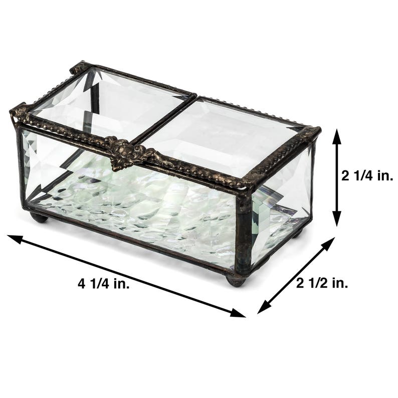 Crystal Glass Box Jewelry Keepsake Box Decorative Display Etsy