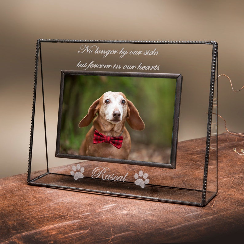 Personalized Pet Frame Dog Memorial Picture Engraved Glass 4 X Etsy