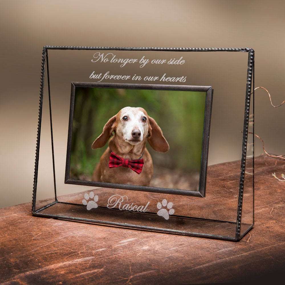 Personalized Pet Frame Dog Memorial Picture Engraved Glass 4 x Etsy